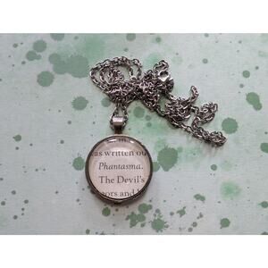 Pendant necklace made from Phantasma book pages
